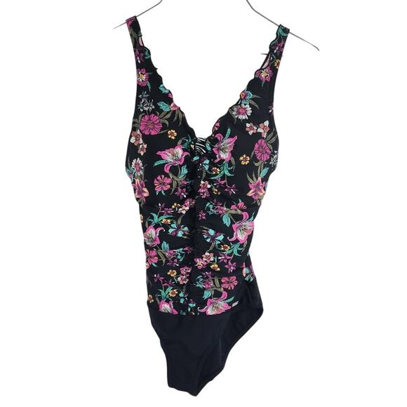 Venus Floral Print One Piece Swimsuit Womens Size 6 - Picture 1 of 3